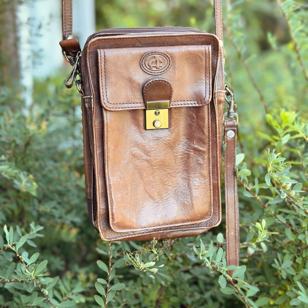 Vintage Crossbody Purse and Organizer - brown Leather - Picture 4 of 9